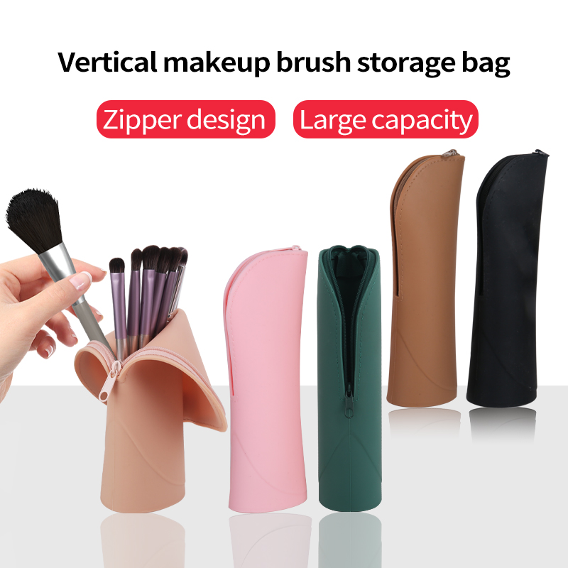 Custom Silicone Vertical Makeup Brush Organizer Bag