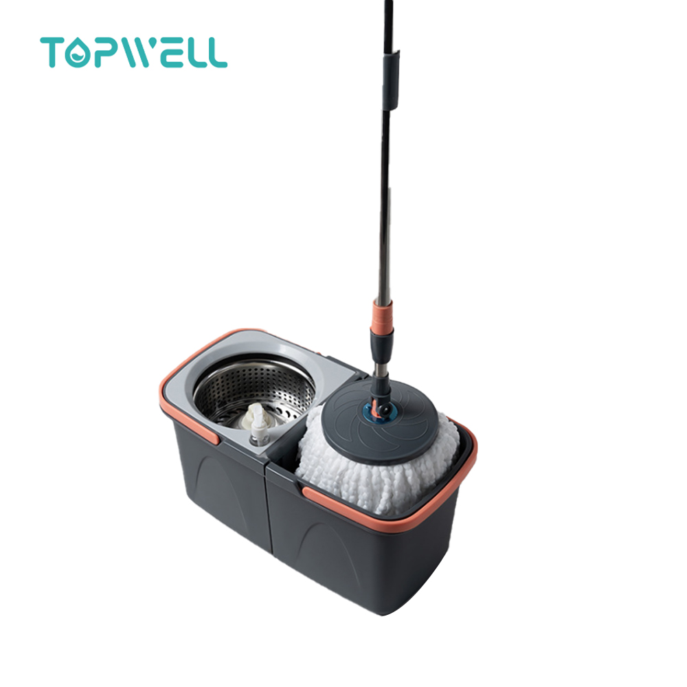 TOPWELL Spin Mop and Bucket With Wringer Set